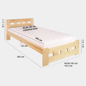Drevená posteľ LK145 rozmer